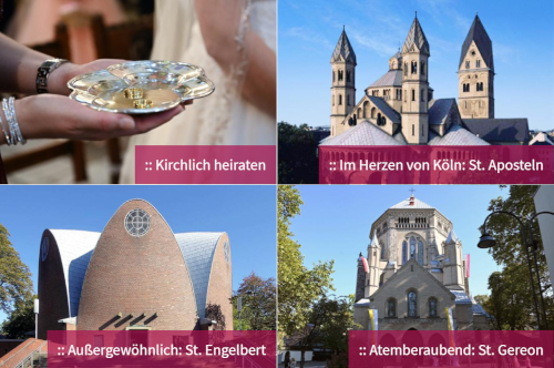 Screenshot mit mehreren Kirchen